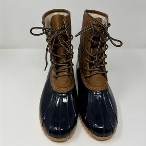 Sporto Women’s Boots Size 10 Faux Fur Lining Blue Brown Exterior‎